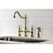 Kingston Brass KS1273PXBS Heritage Bridge Kitchen Faucet W/Brass Sprayer, Brass KS1273PXBS - alternate 2